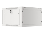 Комуникационен шкаф Lanberg rack cabinet 19" wall-mount 6U/600x600 for self-assembly with metal door grey (flat pack)