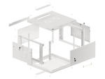 Комуникационен шкаф Lanberg rack cabinet 19" wall-mount 6U/600x600 for self-assembly with metal door grey (flat pack)