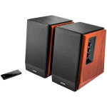 Edifier R1700BT 2.0 Bookshelf Speakers, BT V5.1, RCA, 0.75-inch Tweeters, 4-inch Drivers, 66W (RMS), Control Knobs and Remote Control, Brown