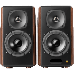 Edifier S2000MKIII Active Bookshelf Speakers, Bluetooth V5.0, Optical, Coaxial, Dual RCA Inputs, Planar diaphragm tweeters and aluminum diaphragm drivers, 130W (RMS), 4 EQ Presets, Control Knobs and Remote Control, Brown