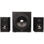 Edifier S351DB 2.1 Audio System, BT V5.1, Optical, Coaxial, RCA, 8-inch Subwoofer, 3.5-inch Drivers, 0.75-inch Tweeters, 150W (RMS), Control Knobs and Remote Control, Black