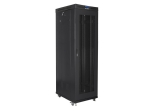 Комуникационен шкаф Lanberg rack cabinet 19" free-standing 42U/600x1000 (flat pack) with mesh door lcd black v2