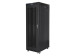Комуникационен шкаф Lanberg rack cabinet 19" free-standing 27U/800x1200 (flat pack) with mesh door lcd black