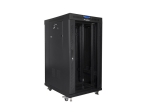 Комуникационен шкаф Lanberg rack cabinet 19" free-standing 22U/600x800 (flat pack) with glass door lcd black v2
