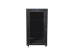 Комуникационен шкаф Lanberg rack cabinet 19" free-standing 22U/600x800 (flat pack) with glass door lcd black v2
