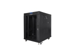 Комуникационен шкаф Lanberg rack cabinet 19" free-standing 15U/800x1000 (flat pack) with glass door lcd black v2