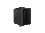 Комуникационен шкаф Lanberg rack cabinet 19" free-standing 15U/800x1000 (flat pack) with glass door lcd black v2