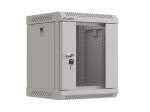 Комуникационен шкаф Lanberg rack cabinet 10" wall-mount 6U/300x300 (flat pack) with glass door grey