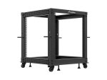 Комуникационен шкаф Lanberg open rack 19" 12U 600x600-1100 adjustable, black