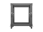 Комуникационен шкаф Lanberg open rack 19" 12U 600x600-1100 adjustable, black