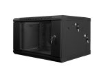 Комуникационен шкаф Lanberg rack cabinet 19" double-section wall-mount 6U / 600x600 for self-assembly (flat pack), black