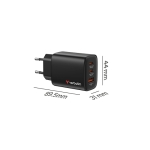 Зарядно устройство Verbatim Essentials GaN Charger 65W EU plug Black
