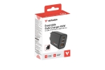 Зарядно устройство Verbatim Essentials GaN Charger 65W EU plug Black