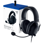 Razer BlackShark V2 X For PlayStation, Wired Console Headset, Black, Tri-Force Drivers 50", Hyperclear Cardoid Mic, leatherette ear cushions for a plush fit and feel