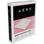 AENO Kitchen Scale KS1S Smart, Max load - 8 kg, Bluetooth, 10,000+ products & meals, 25 indicators analysis, Coffee mode, 6 unit conversion: kg, g, lb, fl, oz, ml, Material - glass