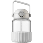 BUYDEEM Pop-Up Straw Glass Bottle 800 ml, model DG78, color Oat White