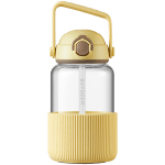 BUYDEEM Pop-Up Straw Glass Bottle 1L, model DG710, color Mellow Yellow