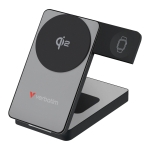 Външна батерия Verbatim Foldable 3-in-1 Qi2 Magnetic Wireless Power Bank 10000 mAh Grey