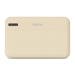 HAMA Външна батерия "Pocket 10", 10000 mAh, Изходи: 2x USB-A, бежов