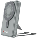 Външна батерия Verbatim Power Bank Magnetic Wireless 10.000 mAh C+C Display Grey