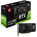 MSI Video Card Nvidia GeForce RTX 3050 VENTUS 2X E 6G OC, 6GB GDDR6, 96bit, Boost: 1492 MHz, 2304 CUDA Cores, PCIe 4.0, 1x DP 1.4a, 2xHDMI 2.1a, RAY TRACING, Dual Fan, 300W, 3Y