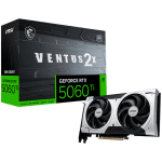 MSI Video Card NVIDIA GeForce RTX 5060 Ti 8G VENTUS 2X OC PLUS, 8GB GDDR7, 128-bit, 2617 MHz Boost, 4608 CUDA Cores, PCIe 5.0 (x8), 3x DP 2.1b, HDMI 2.1b, RAY TRACING, Dual Fan, 180W TDP, 8-pin PCIe Power, G-SYNC, 2-Slot, 3Y
