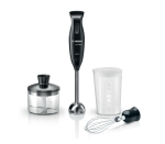 Пасатор Bosch MSM2650B, Blender, CleverMixx, 600 W, QuattroBlade, Chopper and blender included, Stainless steel whisk, mixing/measuring cup with lid, Black, anthracite