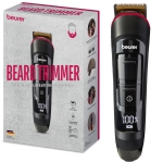 Машинка за подстригване Beurer MN4X beard styler, 2 Attachments, slim titanium contour blade, Battery and mains operation, LED display, 10 cutting lengths, 2 comb attachments with length adjustment: 3-7 and 8-12 mm,Water-resistant