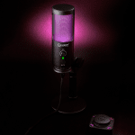 LORGAR SMP40, RGB Microphone with external mute button and metal stand, Black