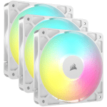 CORSAIR RS120 ARGB White, 120mm ARGB Fan, Triple Pack