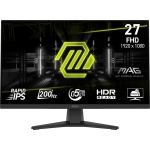 Монитор MSI MAG 272F Gaming Monitor, 27", 0.5ms, 200Hz Rapid IPS, 1920x1080, AMD FreeSync Premium, AI Vision, Console Mode, HDR Ready, 300nits AG, 1.07B, 1000:1, 100M:1, DP(1.2a), HDMI(2.0b), Headphone-out, Tilt, VESA 100, Internal PSU, Black, 3.9kg