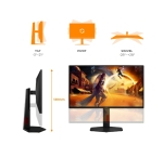 Монитор AOC 25G4ZR, 24.5" Fast IPS WLED, 1920x1080@260Hz (OC, Native 240Hz), 1ms GtG, 0.5ms MPRT, 300cd m/2, 1000:1, 80M:1 DCR, Adaptive Sync, FlickerFree, Anti Blue Light, Tilt, Height Adjust, Pivot, Swivel, 2xHDMI, DP
