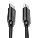 Hama Кабел за зареждане, "Fabric", USB-C - USB-C, 100 W, 3 m, Nylon, black