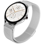 Часовник HiFuture Aura2 Silver, 1.32 "AMOLED, Powered by Dual Core, Metallic Frame, Bluetooth Call, 3D User Interface, 1ATM Waterproof, 24/7 True Heart Rate & Blood Oxygen Sensor, 100+ Sports Mode, Up to 7 days daily use, Extra Silicone Strap inbox