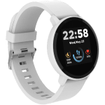 CANYON Lollypop SW-63, Smart watch, 1.3inches IPS full touch screen, Round watch, IP68 waterproof, multi-sport mode, BT5.0, compatibility with iOS and android, Silver white, Host: 25.2*42.5*10.7mm, Strap: 20*250mm, 45g