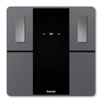 Везна Beurer BF 500 BT diagnostic bathroom scale in black, titanium-coated stainless steel electrodes, extra-large magic display 40mm, Weight, body fat, body water, muscle percentage, bone mass, AMR/BMR calorie display; BMI calculation; Bluetooth; 180 kg